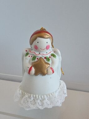 Vintage 1986 Porcelain Jolly Jingles Collector Bell Angel Ornament